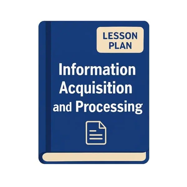 Cover of the 'Information Acquisition and Processing' lesson plan for aviation Crew Resource Management training.